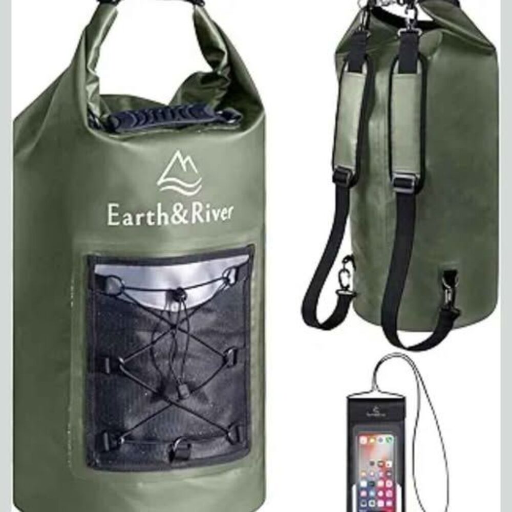 EARTH&RIVER Premium Dry Bag Backpack, army green, 40L